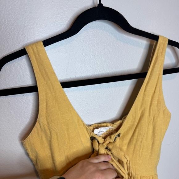 dRA Los Angeles Anthropologie Sunshine Dress Yellow Mini Dress Cotton Linen - Picture 6 of 15